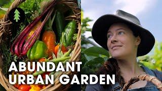 Inspiring Woman Growing a Huge Amount of Food in Her City Permaculture Garden