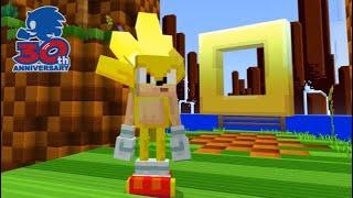 Minecraft X Sonic DLC Super Sonic gameplay