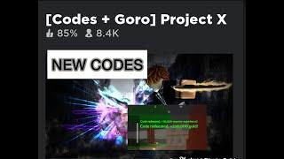 [NEW CODES]Project X- Roblox