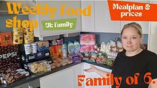 Weekly food shop. Prices and meal plan. #tesco #weeklyfoodshop #grocery #ukfamily #tescohaul #haul