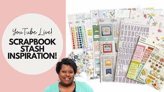  YouTube Live!  Using My Stash + Spring Inspired Scrapbook Layout