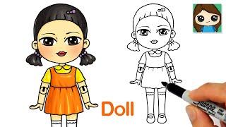 How to Draw Squid Game Red Light, Green Light Doll