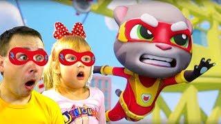 Безумная ПОГОНЯ ГЕРОЕВ  Talking Tom Hero Dash Папа или Арина кто лучше бегает? СПАСИ АНЖЕЛУ!