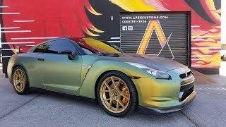 Nissan GT-R Fresh Spring Colorshift Vinyl Wrap Rotiform Wheels Nitto Tires