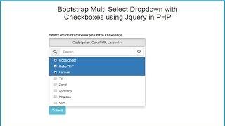 Bootstrap Multiselect Dropdown with Checkboxes using Jquery in PHP