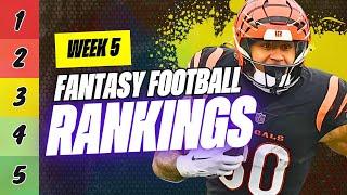  MUST USE RANKINGS for Week 5 Fantasy Football  | Fantasy Football Rankings