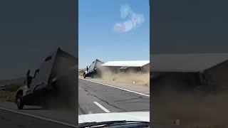 Semi truck overturned