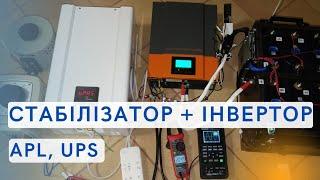 Гібридний інвертор (ДБЖ) PowMR + стабілізатор напруги Елекс Ампер у 12-1/40. Режими APL та UPS