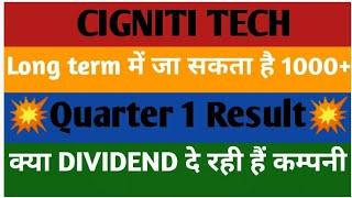 CIGNITI TECH SHARE LATEST NEWSLONG TERM में जा सकता है 1000+QUARTER1 RESULTकैसे रहे हैं RESULT