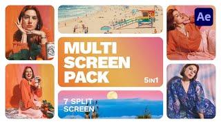 Multiscreen (7 split-screen) | After Effects Template | Tutorial