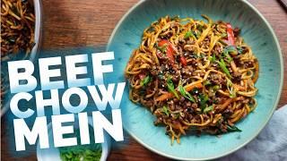 Healthy Beef Chow Mein Fakeaway Recipe in Under 30 Mins