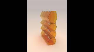 Acrylic hexagonal storage.