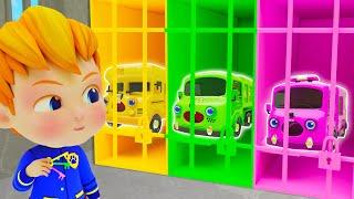 Learn Colors With Cars In Colorful Prison | Bibabibo Play & Learn | Nursery Rhymes & Kids Songs