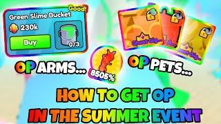 How To Get OP In The Summer Event! | Arm Wrestling Simulator [ROBLOX]