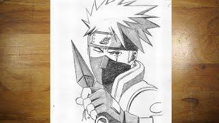 How to Draw Kakashi Hatake With Kunai| Drawing Anime Step by Step