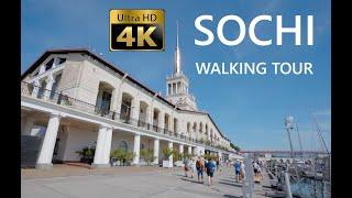 Sochi -  Walking Tour - Russia - 4K 60fps- City Walk With Real Binaural 3D Ambient Sounds