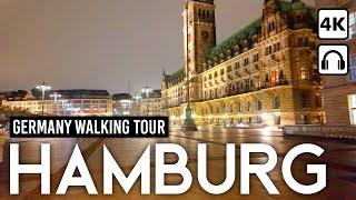 Hamburg in Superdark  4K Walking Tour at Night in Germany's Haven City