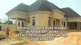 ONE OF EDO BEST BRICKLAYER, SPEALIZE IN HOUSE PLASTERING, WINDOW ART WORK, FENCE DESIGN & MORE