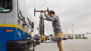 How to use the bike rack on the bus