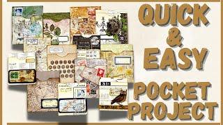 QUICK & EASY - MASS MAKE - POCKET PROJECT - BEGINNER TUTORIAL #papercraft #junkjournalideas