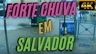 ⁴ᴷ⁶⁰ Walking Salvador Bahia.. Forte chuva - ruas alagadas Av. Manoel Dias - Pituba (21 Outubro,2021)