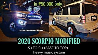 2020 SCORPIO MODIFIED S3 TO S11 IN ₹50,000 ONLY !!  | ALLOYS AND LIGHTS, DRLS, HID, MUSIC SYSTEM.