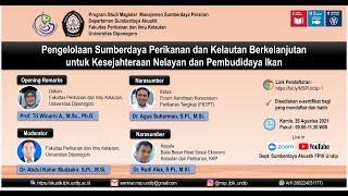 Seminar Online S2 Magister MSDP: Pengelolaan Sumberdaya Perikanan dan Kelautan Berkelanjutan