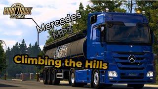 ETS2 | Climbing the Hills of Rheinland-Pfalz/Heilbronn Map | Mercedes MP3 V8 with Realistic Sound 