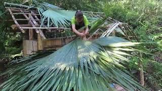 Country girl. Challenge survival in the mountains and forests, build a shelter out of wood. part 3.