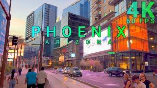 Phoenix Downtown Walk Part 1/2, Arizona USA 4K - UHD