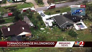 Strong storms slam Central Florida; tornado destroys dozens of homes