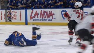 Stefan Noesen  Match Penalty  Against Tage Thompson