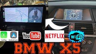 09-13 BMW X5 X6 Series CIC System 12.3" Wireless Carplay Android Auto Netflix youtube mirror cast