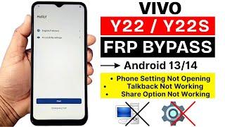 Vivo Y22 | Y22s Frp Bypass Android 13 Without Pc 2025 | Setting Not Opening / Share Article Not Work
