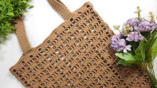 Super Easy Crochet Tote Bag | Crochet Tutorial | Step by Step | Crochet Shoulder Bag