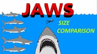 Jaws - How big was Jaws? All Movies - Shark Size Comparison