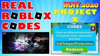 REAL ROBLOX CODES FOR PROJECT X MAY 2020