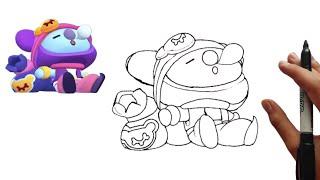 Drawing New Brawler Skin Sandy Koya - Brawl Stars x BT21