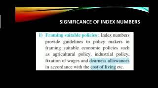 SIGNIFICANCE AND CONSTRUCTION OF INDEX NUMBERS