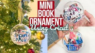 MINI BOOK ORNAMENT USING CRICUT + PRINT THEN CUT