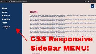 HOW TO CREATE RESPONSIVE SIDEBAR MENU FOR YOUR WEBSITE![HTML and CSS TUTORIAL] for beginners