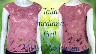 Blusa Crochet Zig Zag Talla Mediana 1 de 2