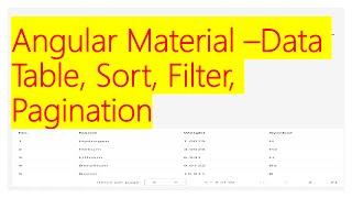 Angular Material Data Table: Sort, Filter, Paginate Tutorial