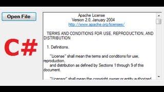 C# Tutorial 25: Open File text into Textbox or richTextBox in C#