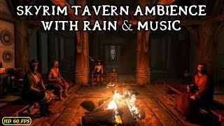 Skyrim - Tavern Ambience With Outside Rain - Relaxing Night At The Bannered Mare - Jeremy Soule.