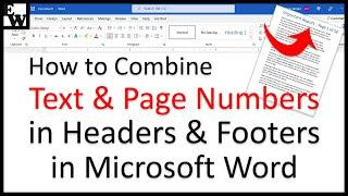 How to Combine Text and Page Numbers in Headers and Footers in Microsoft Word