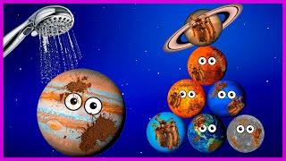 Dirty or Clean Planets | Funny Planet comparison Game | 8 Planets sizes