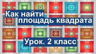 Урок. Как найти площадь квадрата.  Математика 2 класс. #учусьсам