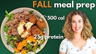 High Protein Vegan Meal Prep!  Fall Falafel Bowl