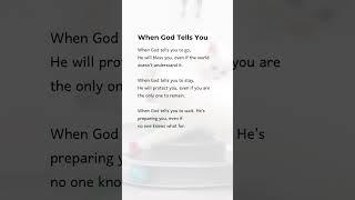 When God Tells You #short #shorts #shortvideo #prayer #quotes #love #faith #god #jesus #bible #fyp